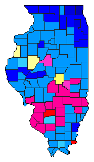 2020 Illinois County Map of Republican Primary Election Results for Senator