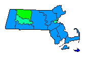 2020 Massachusetts County Map of Democratic Primary Election Results for President