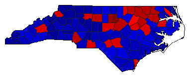 2020 North Carolina County Map of General Election Results for President