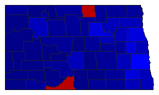 2020 North Dakota County Map of General Election Results for President