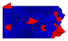 2020 Pennsylvania County Map of General Election Results for State Treasurer