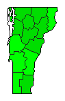 2020 Vermont County Map of Democratic Primary Election Results for President