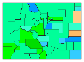 2020 Colorado County Map of Democratic Primary Election Results for President
