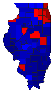 2022 Illinois County Map of General Election Results for Governor