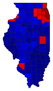 2022 Illinois County Map of General Election Results for Secretary of State