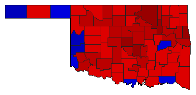 2022 Oklahoma County Map of Democratic Runoff Election Results for Senator