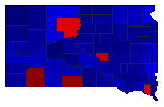 2022 South Dakota County Map of General Election Results for State Treasurer