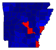 2022 Arkansas County Map of General Election Results for State Auditor