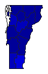 2022 Vermont County Map of General Election Results for Governor