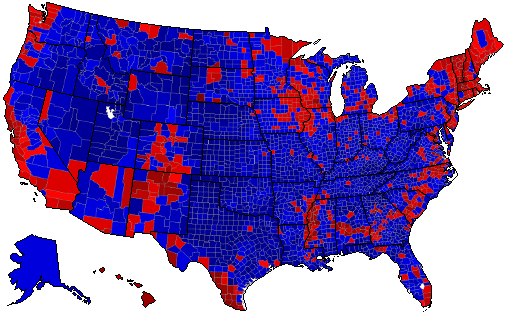 2012 Election Results Map by County