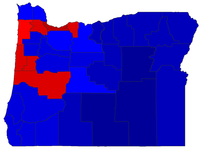 2014 Gubernatorial General Election - Oregon Election County Map