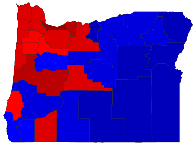 2014 Senatorial General Election - Oregon Election County Map