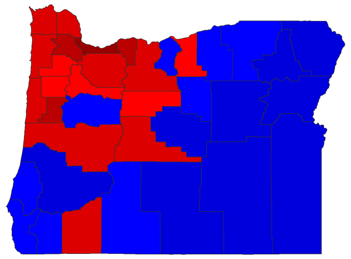 2016 Senatorial General Election - Oregon Election County Map