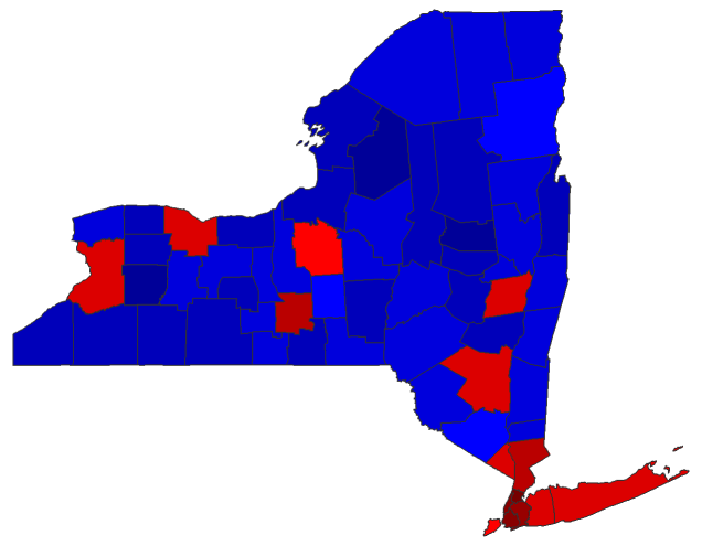 2018 Gubernatorial General Election - New York Election County Map