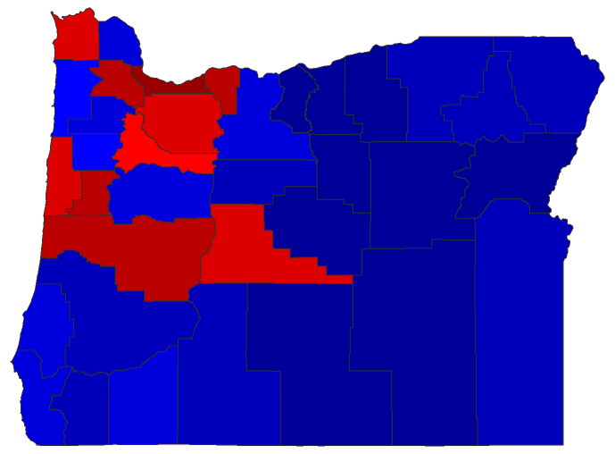 2020 Presidential General Election - Oregon Election County Map