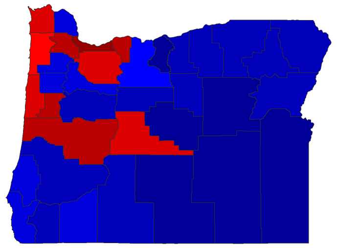 2022 Senatorial General Election - Oregon Election County Map