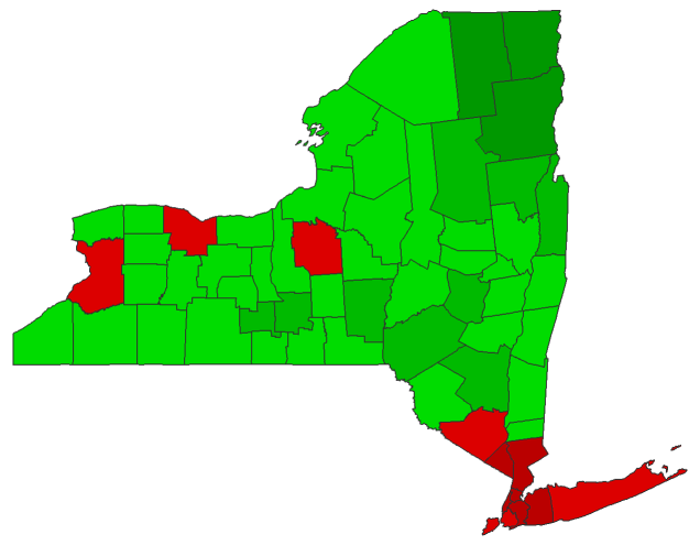 2016 Presidential Democratic Primary - New York Election County Map