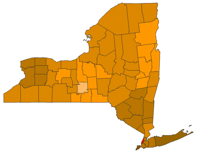 2016 Presidential Republican Primary - New York Election County Map