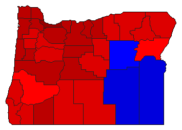 2004 Oregon County Map of General Election Results for Senator