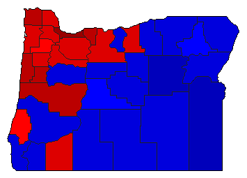 2010 Oregon County Map of General Election Results for Senator