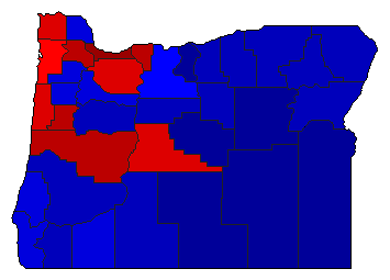 2022 Oregon County Map of General Election Results for Senator