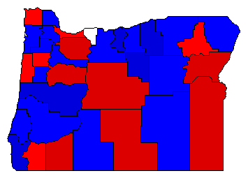 1908 Oregon County Map of General Election Results for Senator
