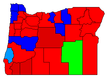 1914 Oregon County Map of General Election Results for Senator