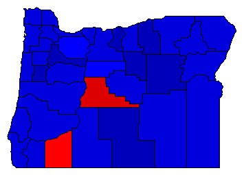 1918 Oregon County Map of General Election Results for Senator