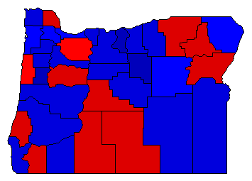 1936 Oregon County Map of General Election Results for Senator