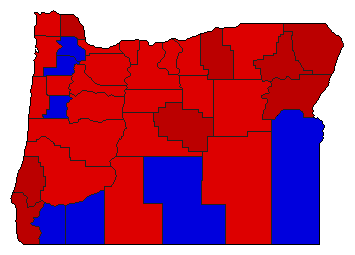 1960 Oregon County Map of General Election Results for Senator