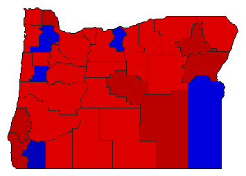 1962 Oregon County Map of General Election Results for Senator