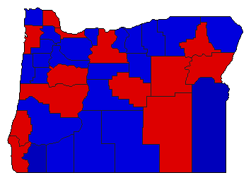 1968 Oregon County Map of General Election Results for Senator