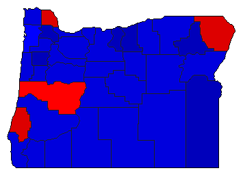 1974 Oregon County Map of General Election Results for Senator