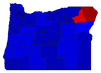 1986 Oregon County Map of General Election Results for Senator