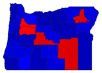 1918 Oregon County Map of General Election Results for Governor