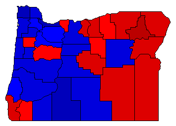 1926 Oregon County Map of General Election Results for Governor