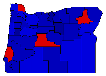 1938 Oregon County Map of General Election Results for Governor