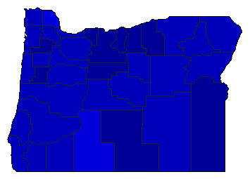 1950 Oregon County Map of General Election Results for Governor