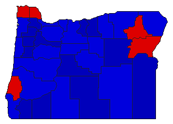 1958 Oregon County Map of General Election Results for Governor