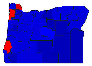 1962 Oregon County Map of General Election Results for Governor