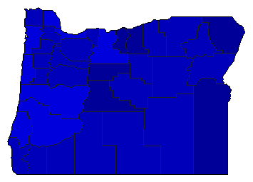 1982 Oregon County Map of General Election Results for Governor