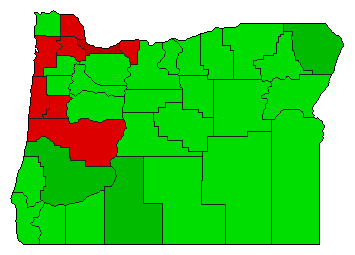 2004 Oregon County Map of General Election Results for Initiative