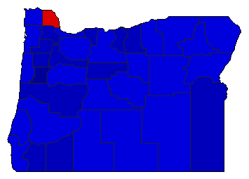 1952 Oregon County Map of General Election Results for State Treasurer