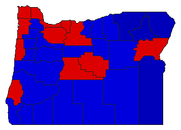 1976 Oregon County Map of General Election Results for State Treasurer