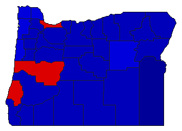 1984 Oregon County Map of General Election Results for State Treasurer