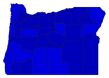 1980 Oregon County Map of General Election Results for Attorney General