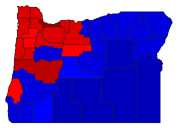 2004 Oregon County Map of General Election Results for Attorney General