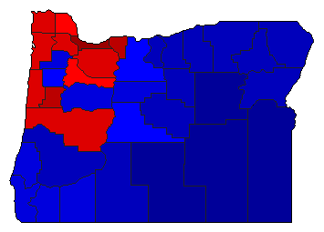 2016 Oregon County Map of General Election Results for Attorney General