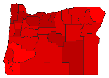 1978 Oregon County Map of Democratic Primary Election Results for Senator