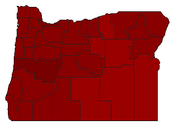 2022 Oregon County Map of Democratic Primary Election Results for Senator